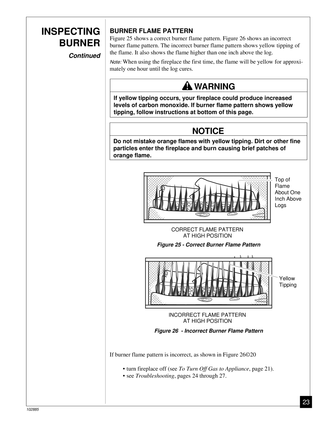 Vanguard Heating VMH26TN installation manual Correct Burner Flame Pattern 