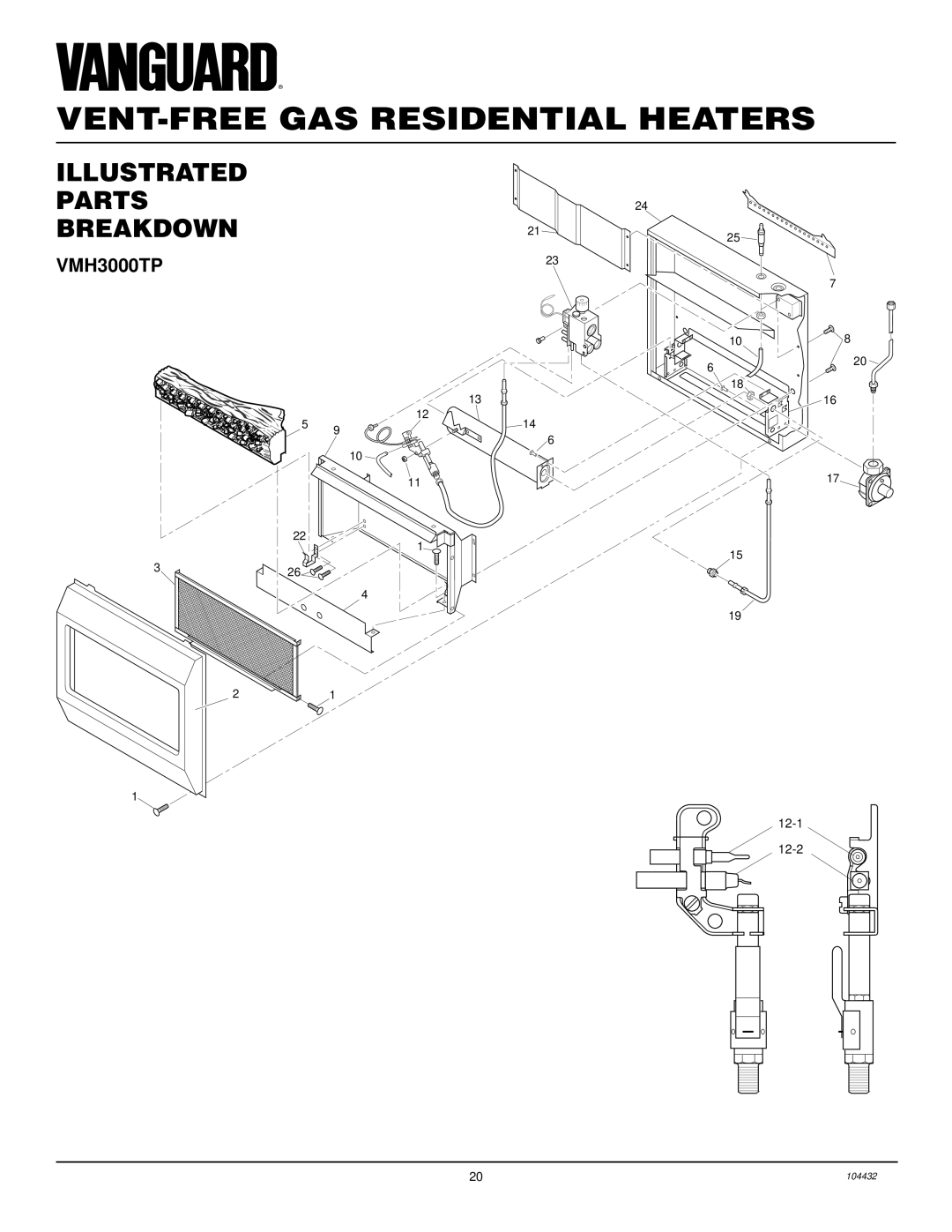 Vanguard Heating VMH3000TP installation manual Illustrated Parts BREAKDOWN21 