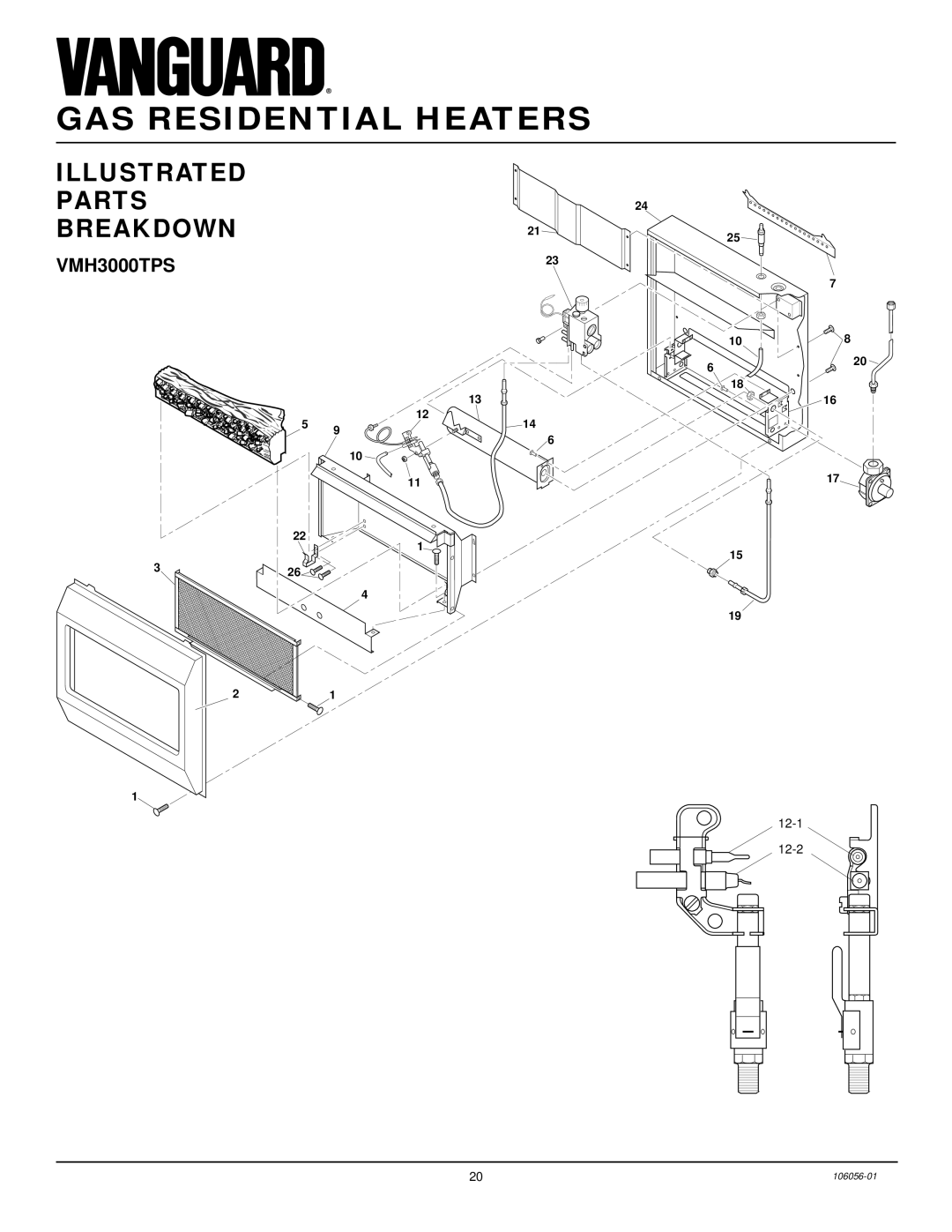 Vanguard Heating VMH3000TPS installation manual Illustrated Parts BREAKDOWN21 