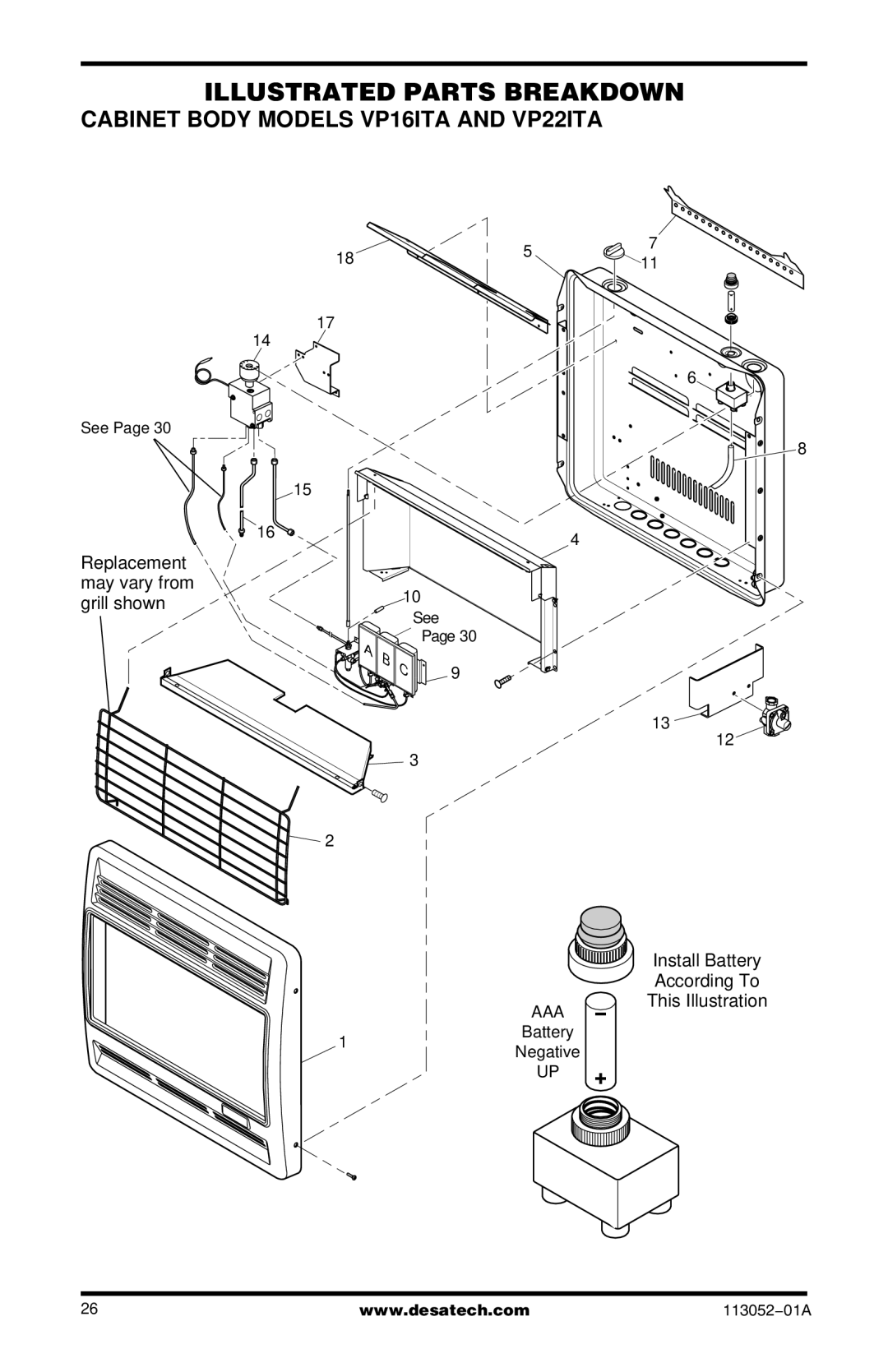 Vanguard Heating VN18A, VN18TA, VP16A, VP16TA, VP26A, VP26TA, VN30A, VN30TA, VP16ITA, VP22ITA, VP26TA VN30A 