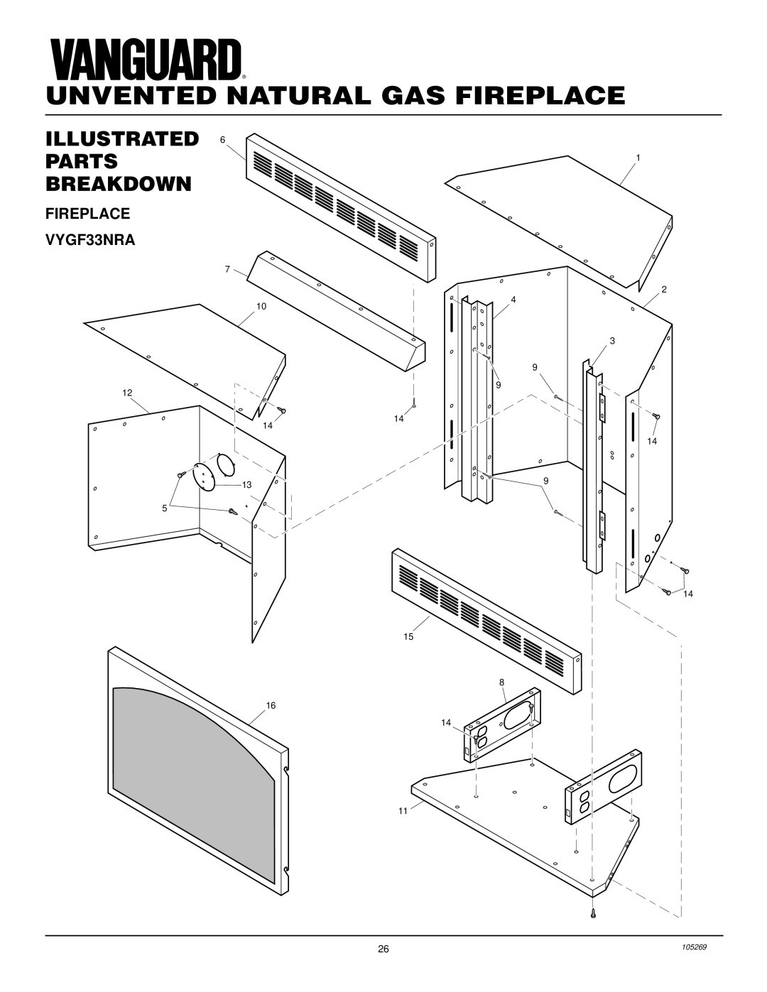 Vanguard Heating installation manual Fireplace VYGF33NRA 