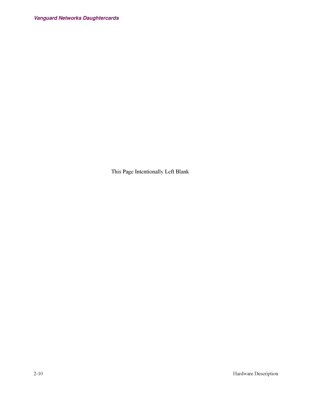 Vanguard Managed Solutions 3400 Series manual This Page Intentionally Left Blank 