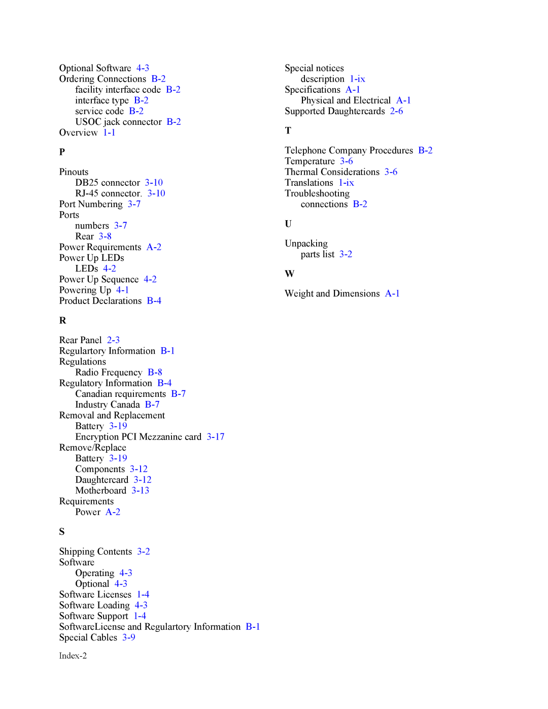 Vanguard Managed Solutions 3400 Series manual Index-2 