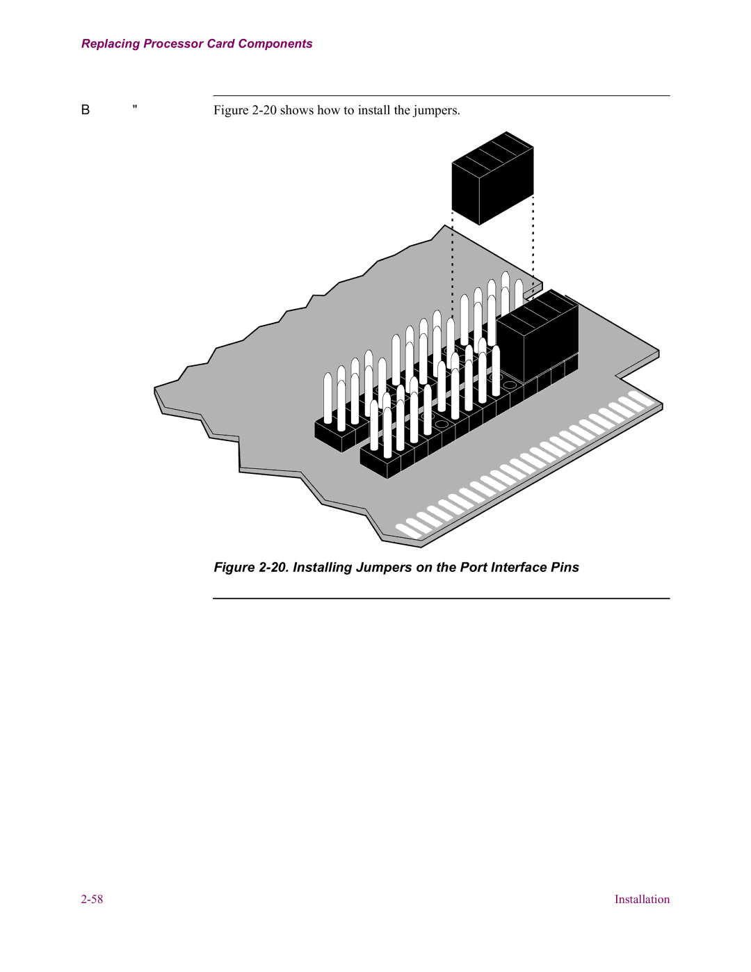 Vanguard Managed Solutions 6500 PLUS installation manual Installing Jumpers on the Port Interface Pins 