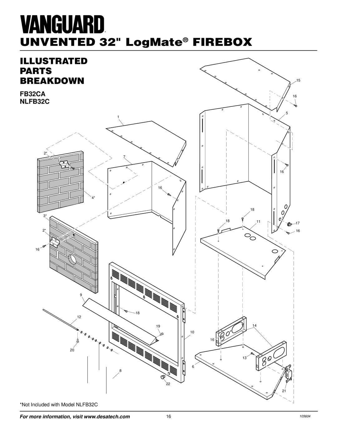 Vanguard Managed Solutions FB32NCA, NLFB32NC installation manual FB32CA NLFB32C 