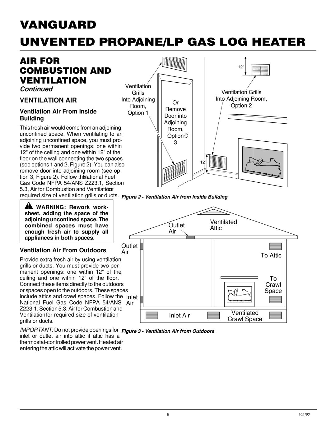 Vanguard Managed Solutions VYS30PWA Ventilation AIR, Ventilation Air From Inside, Building, Ventilation Air From Outdoors 