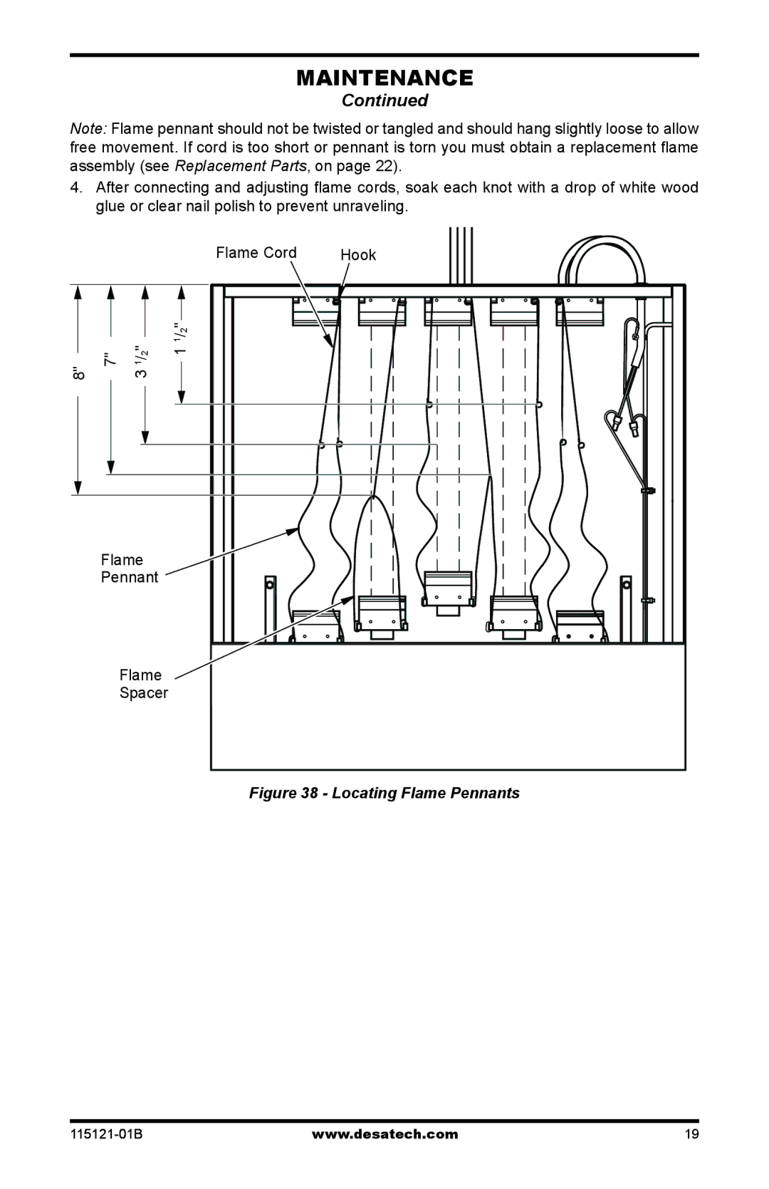 Vanguard VE36LH, VE36LBH, VE32LH, VE32LBH manual Locating Flame Pennants 