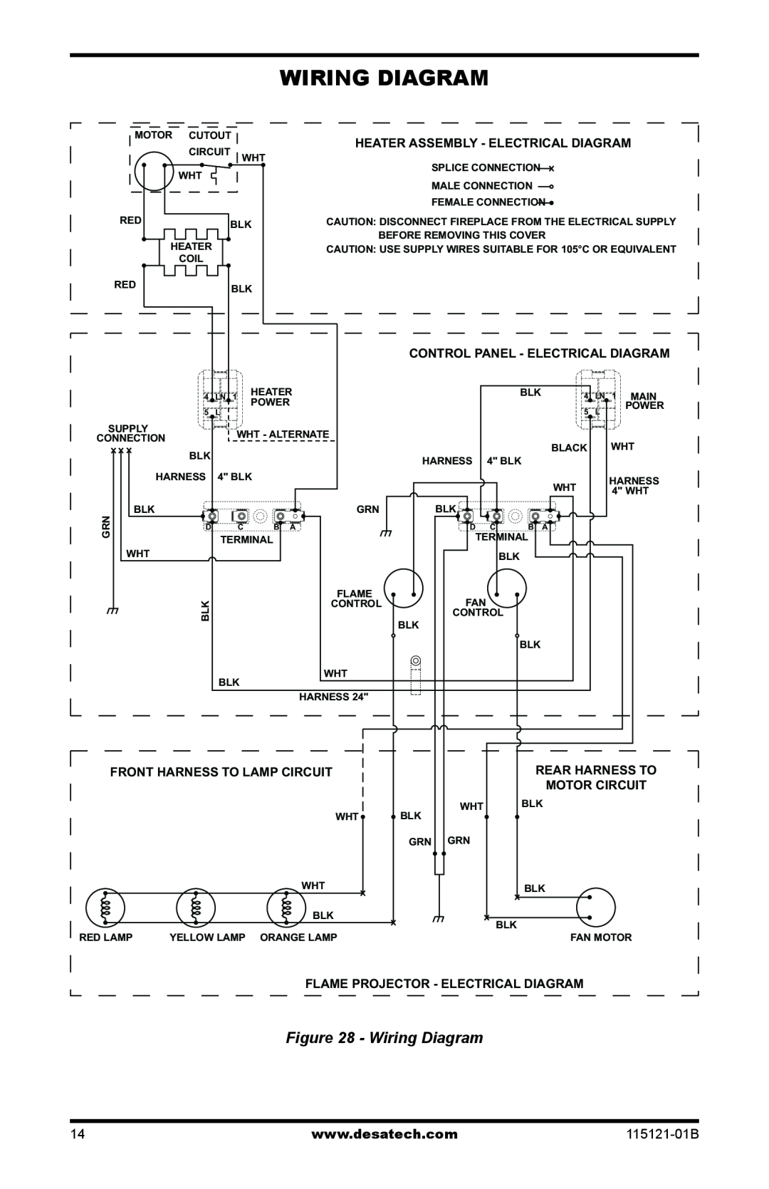 Vanguard VE32LBH, VE36LH, VE36LB Wiring Diagram, Heater Assembly - Electrical Diagram, Control Panel - Electrical Diagram 