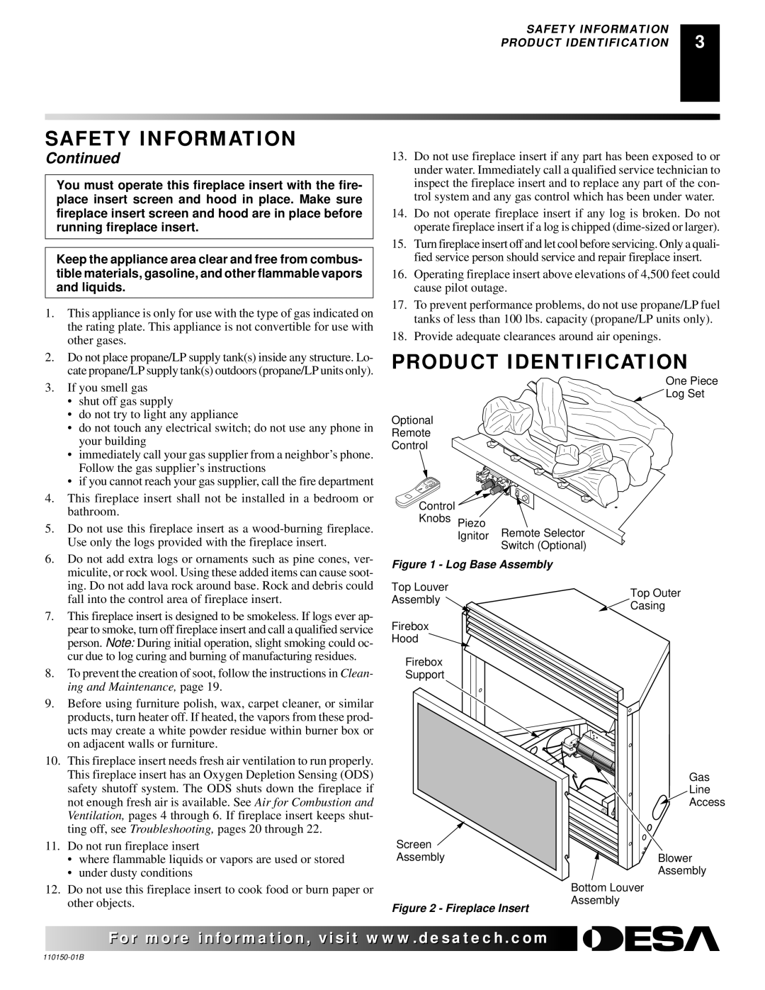 Vanguard VI33NRA, VI33PRA manual Product Identification, Log Base Assembly 