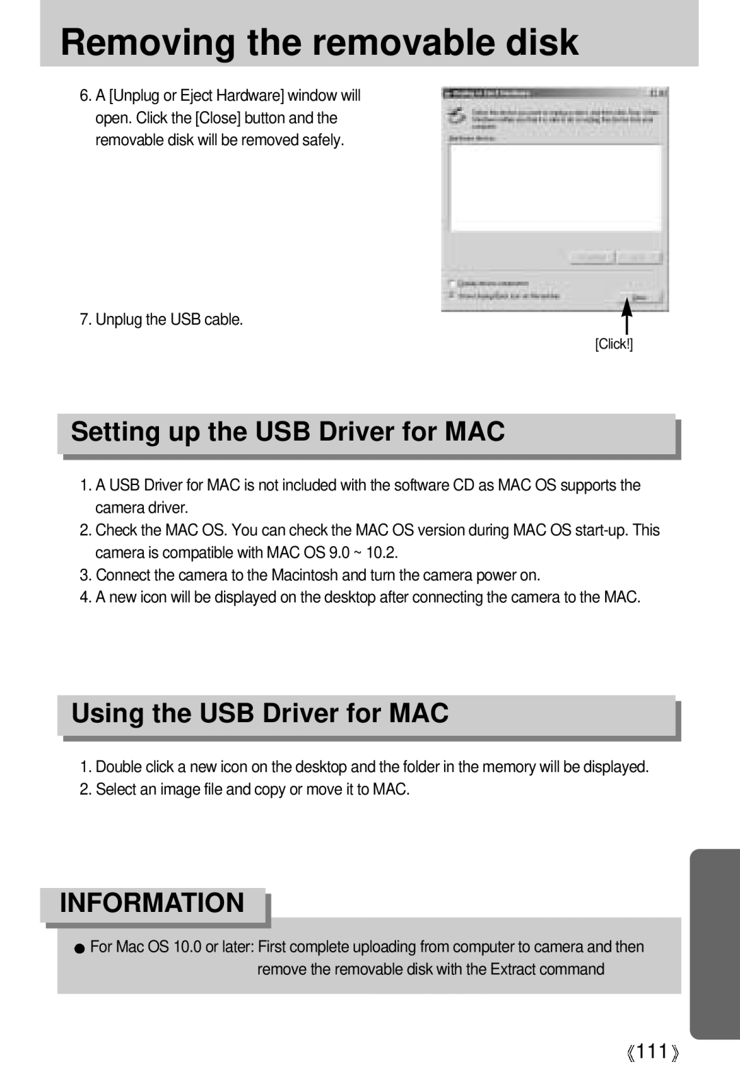 Vanson V-6000 manual Setting up the USB Driver for MAC, Using the USB Driver for MAC 