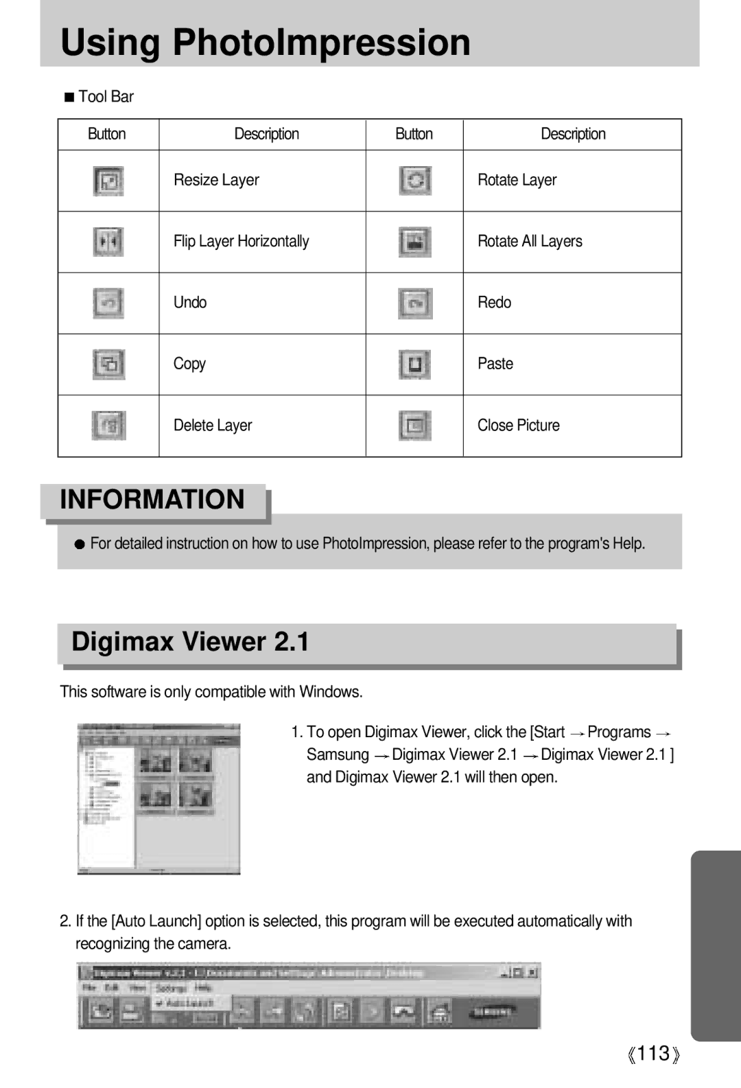 Vanson V-6000 manual Digimax Viewer, This software is only compatible with Windows 