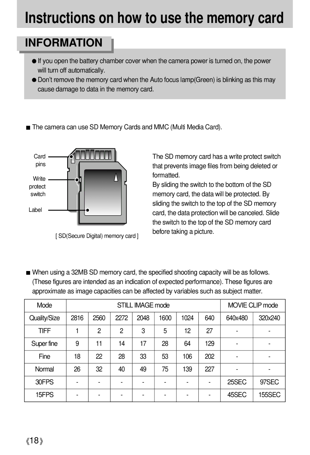 Vanson V-6000 manual Mode Still Image mode Movie Clip mode 