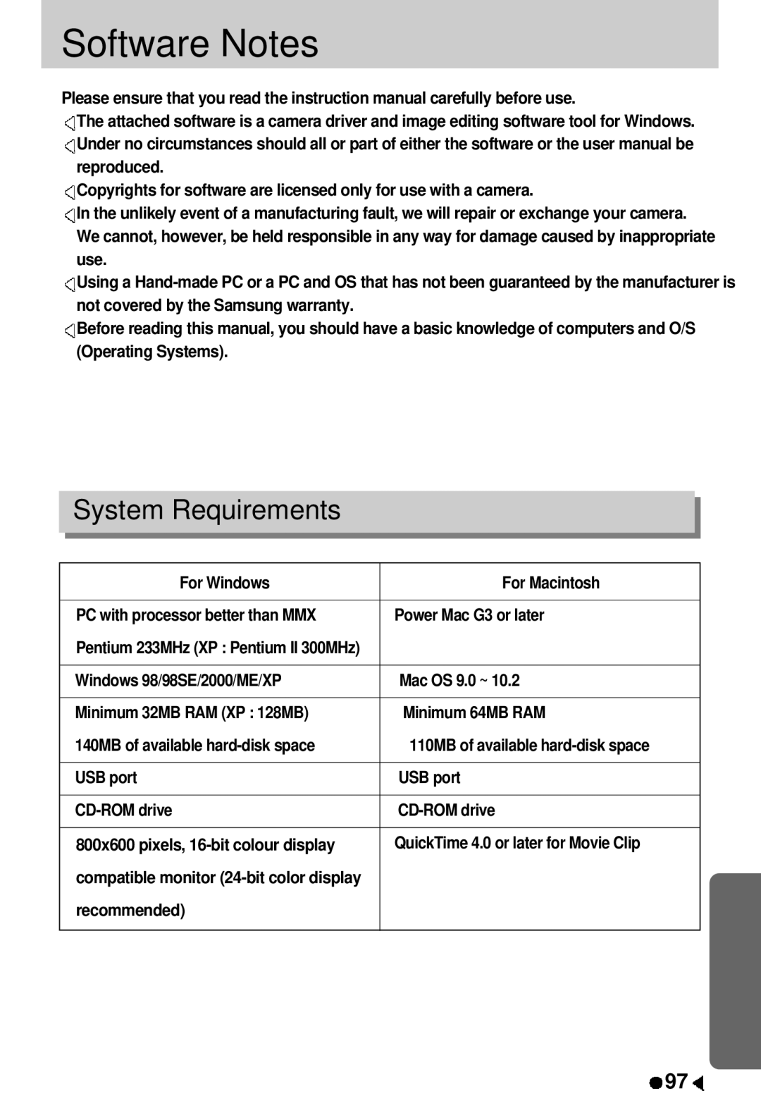 Vanson V-6000 manual Software Notes, System Requirements 