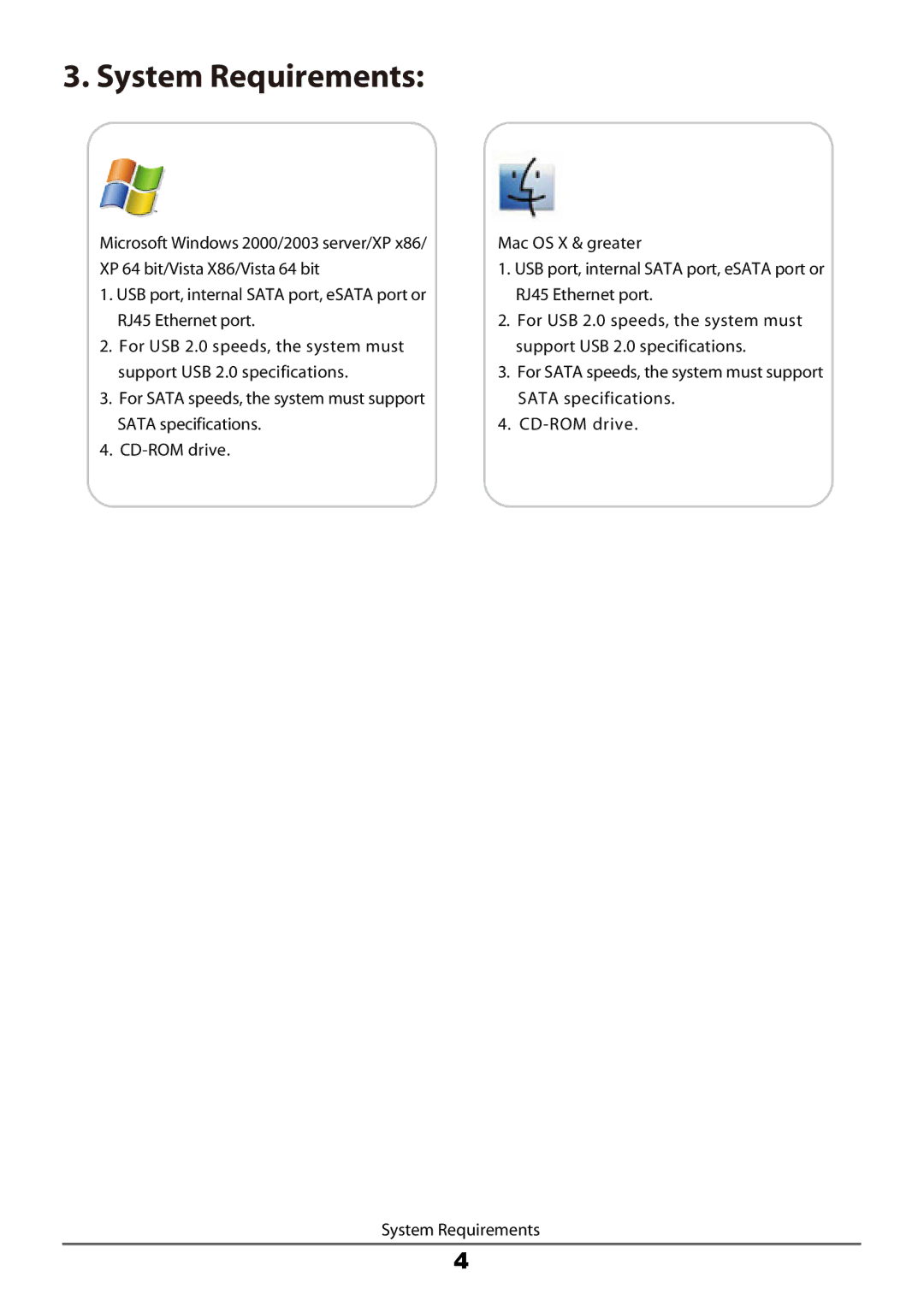 Vantec LX ULTRA manual System Requirements 