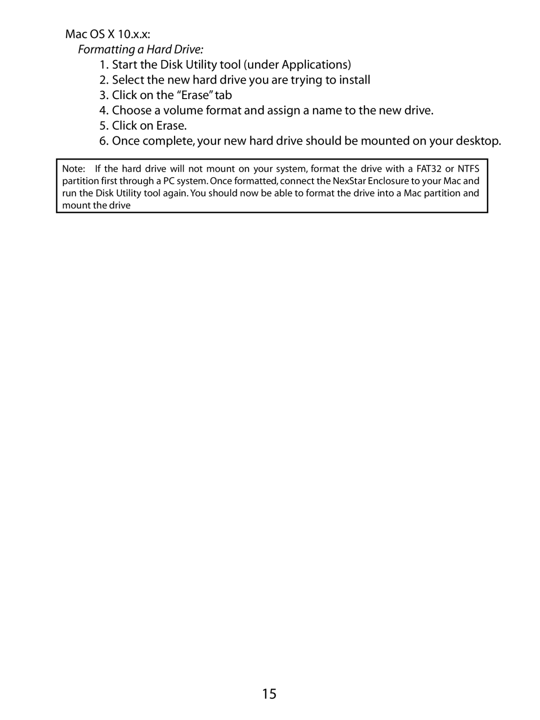 Vantec NST-350U2, NST-350UF user manual Formatting a Hard Drive 