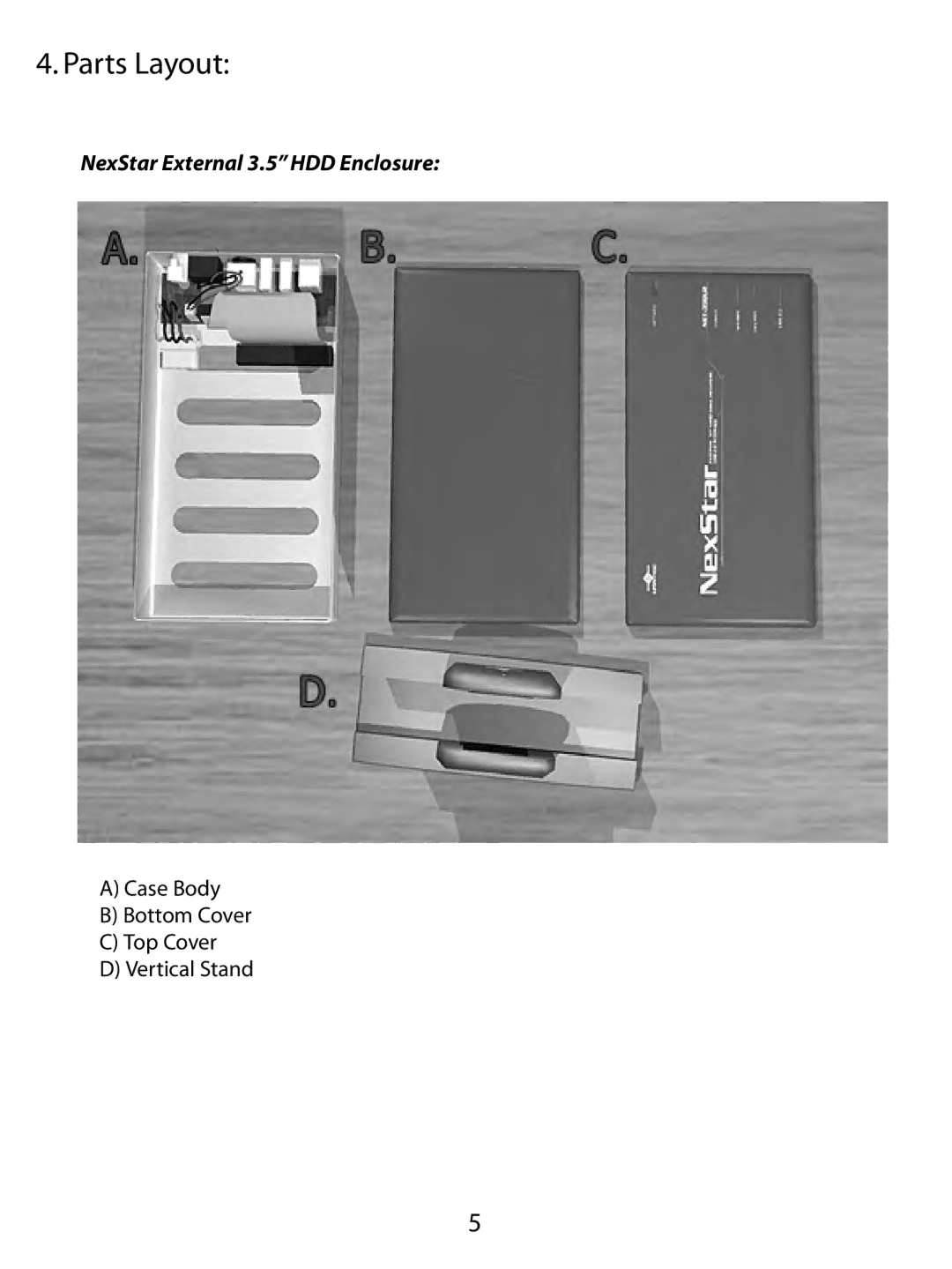 Vantec NST-350U2, NST-350UF user manual Parts Layout 