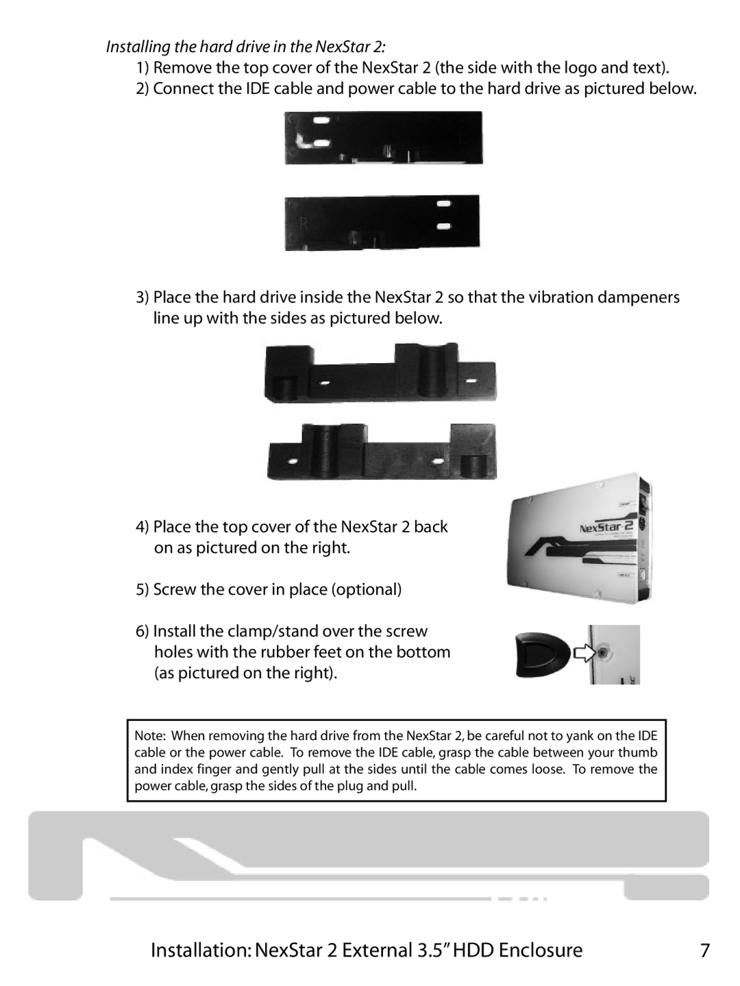 Vantec 355UF, NST-355U2 Installation NexStar 2 External 3.5 HDD Enclosure, Installing the hard drive in the NexStar 