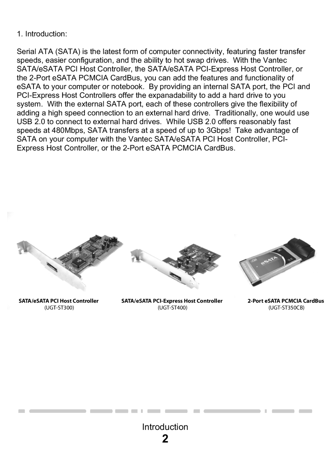 Vantec PCI & PCI-E Card & CardBus manual Introduction 