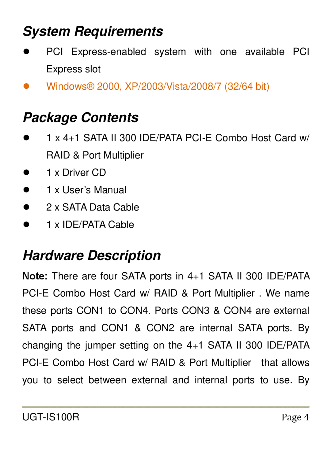 Vantec UGT-IS100R user manual Windows 2000, XP/2003/Vista/2008/7 32/64 bit 