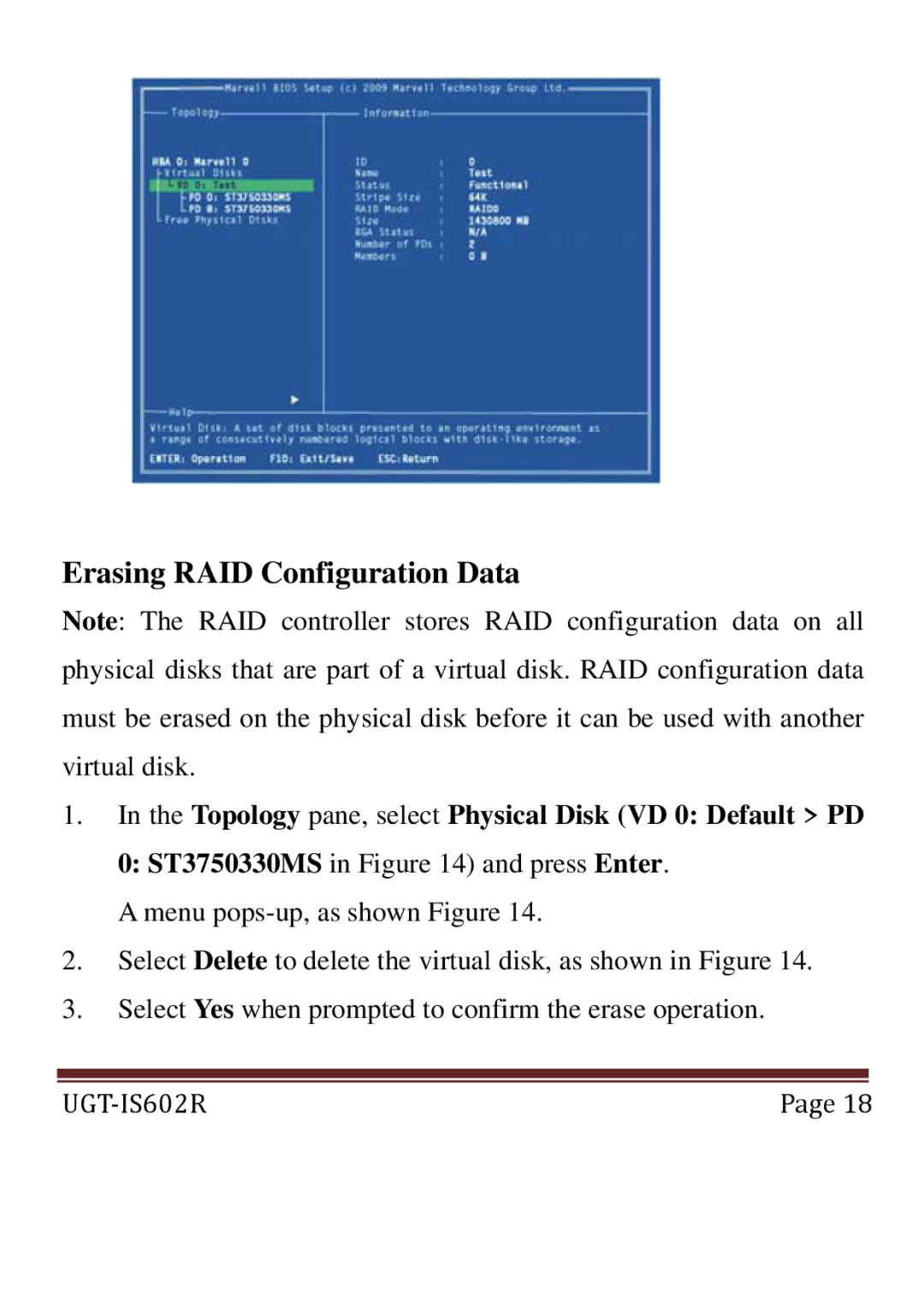 Vantec UGT-IS602R user manual Erasing RAID Configuration Data 