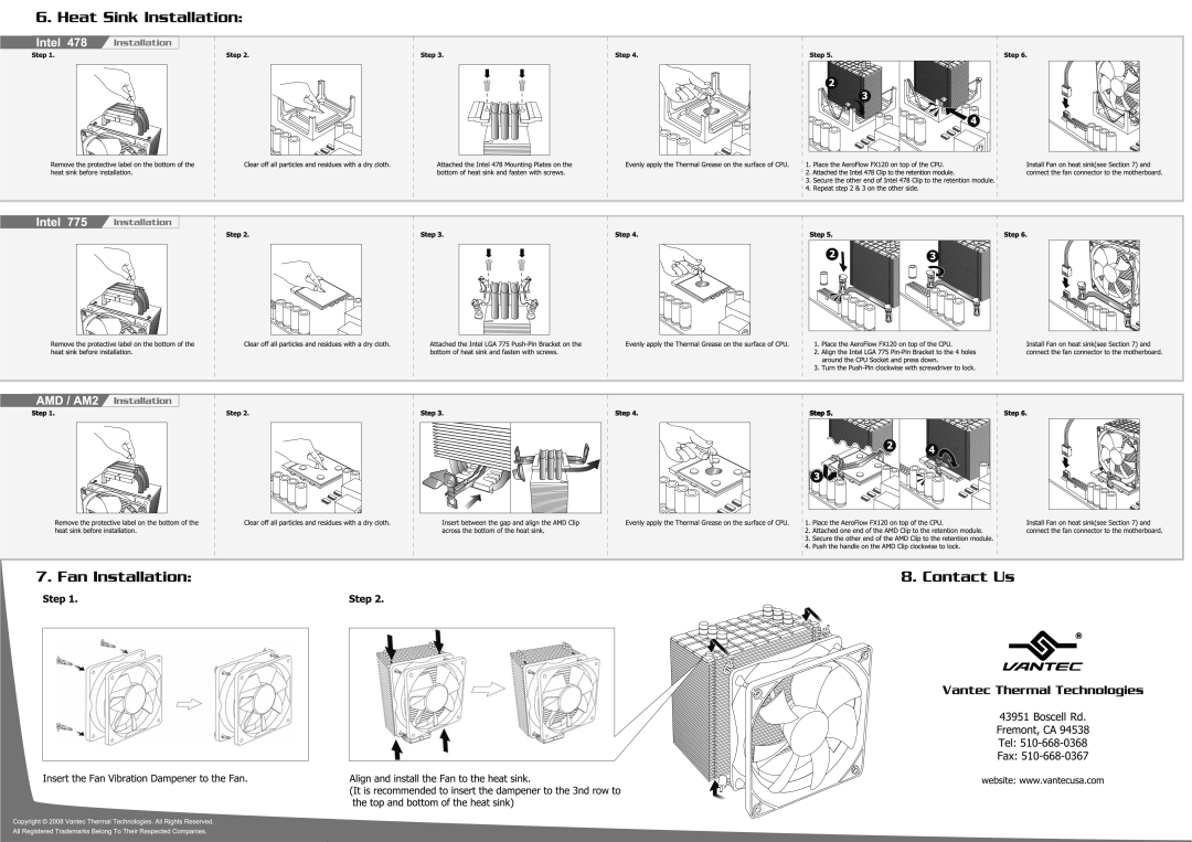 Vantec VAF-1225 manual 