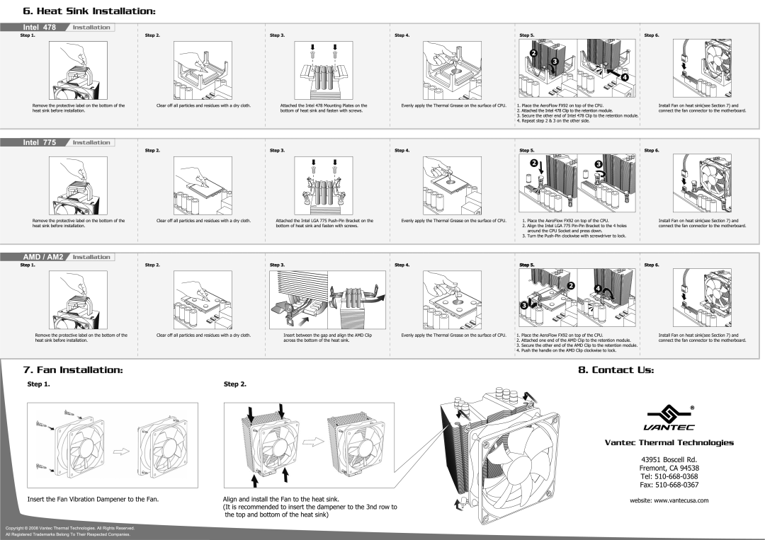 Vantec VAF-9225 manual 