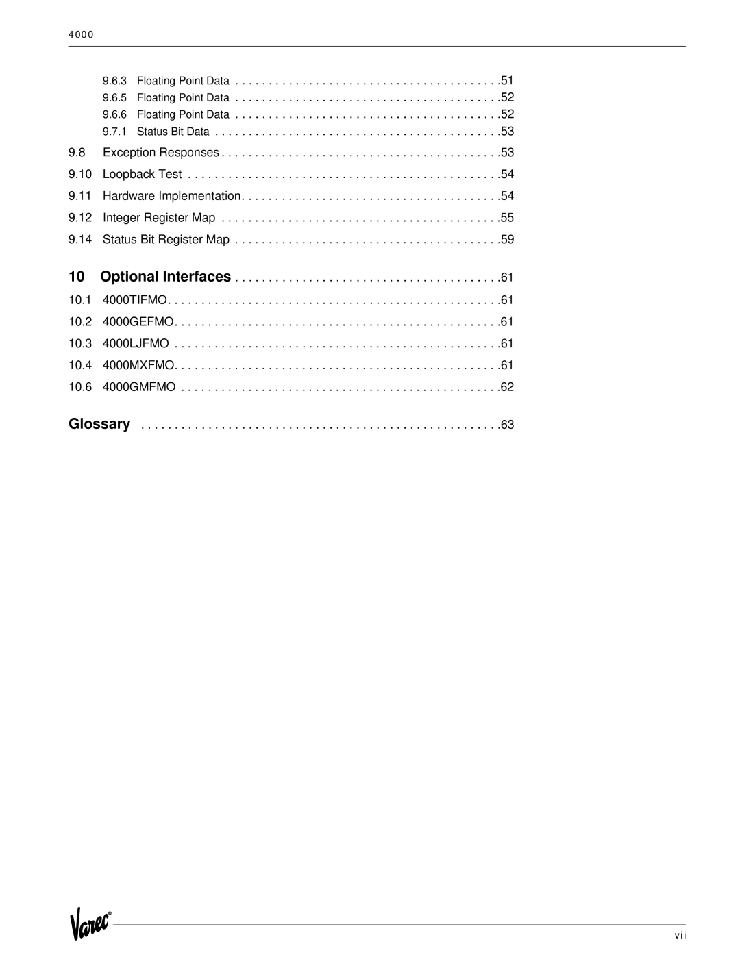 Varec 4000 manual Glossary 