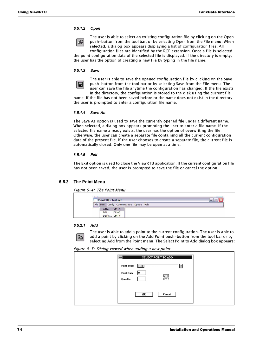 Varec 8315 Series manual Point Menu 