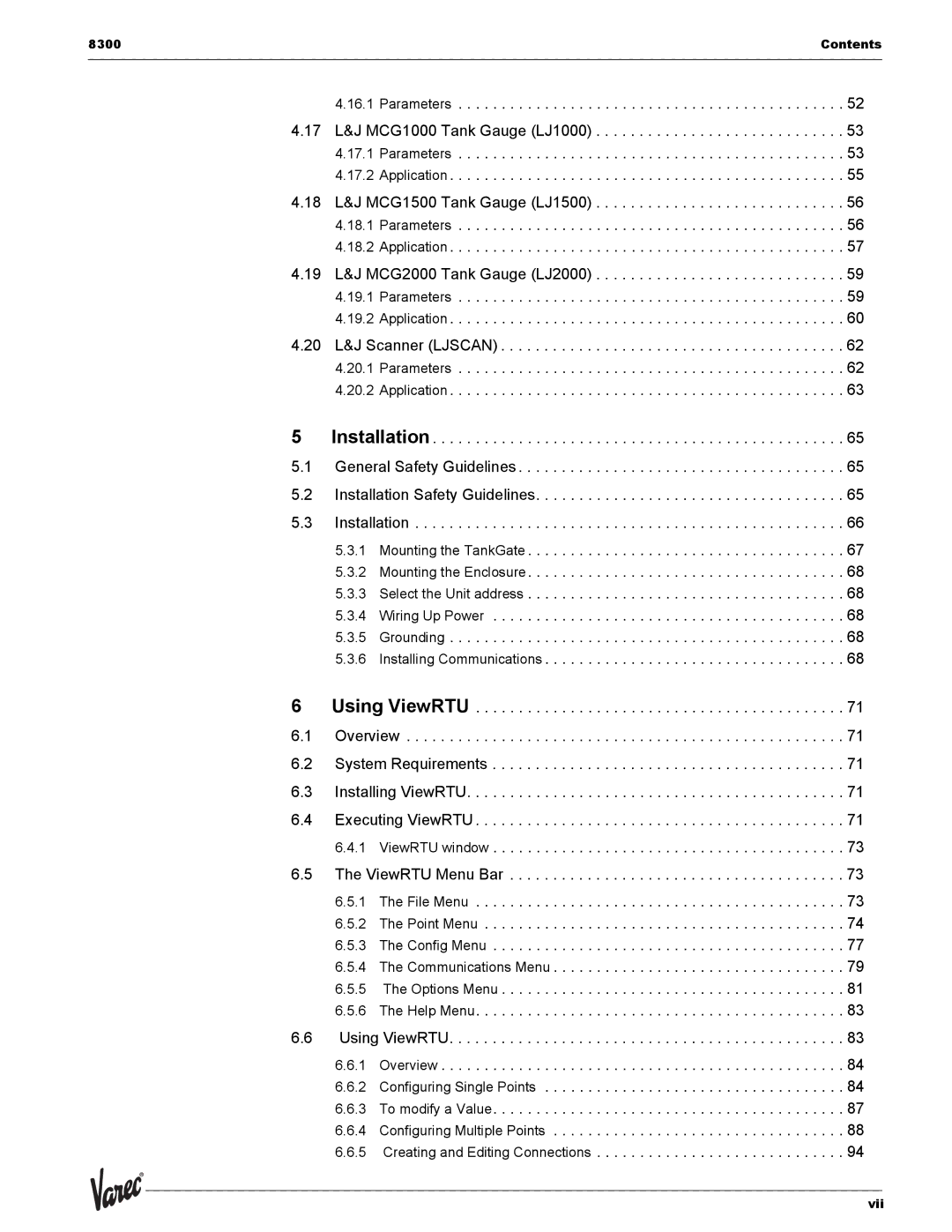 Varec 8315 Series manual Using ViewRTU 