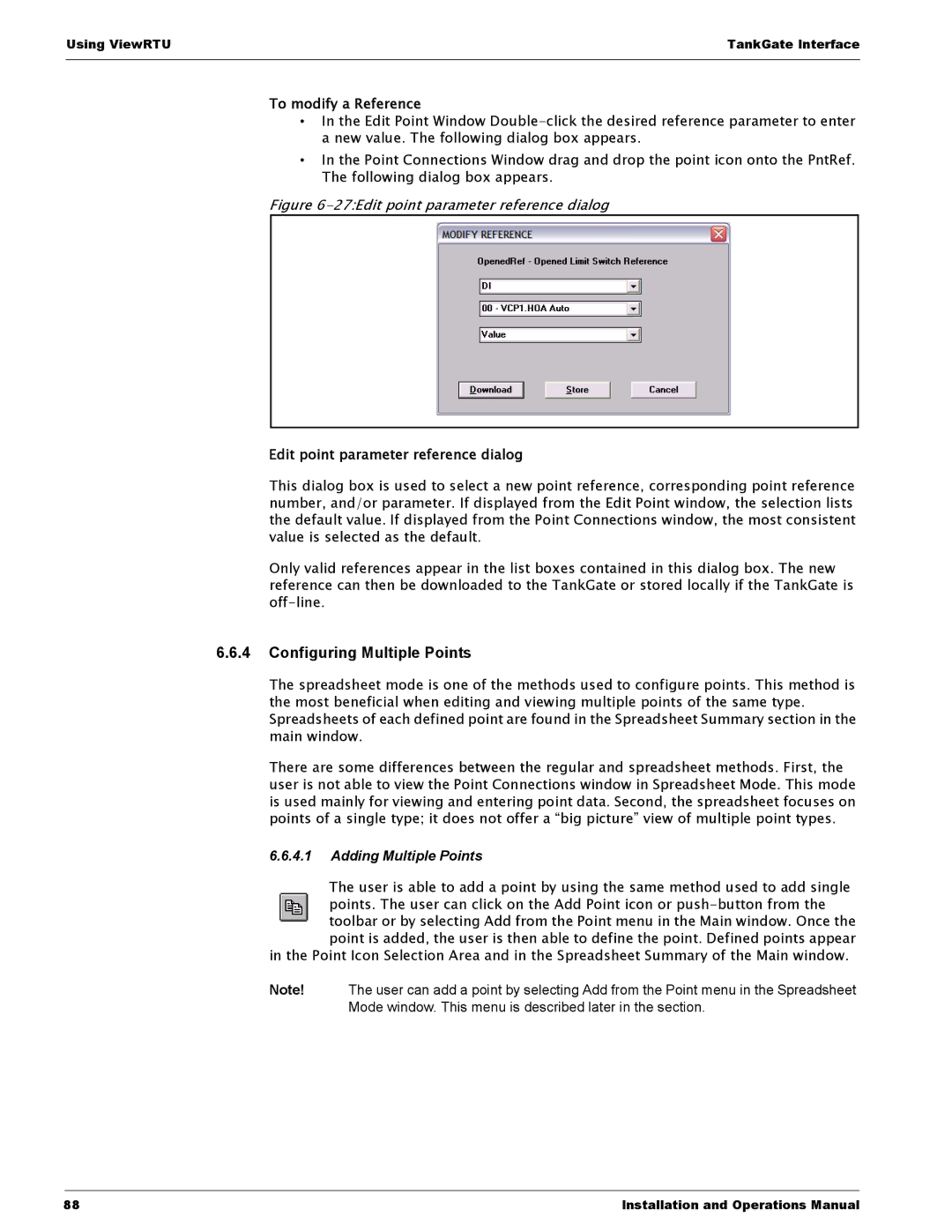 Varec 8315 Series manual Configuring Multiple Points, To modify a Reference, Edit point parameter reference dialog 