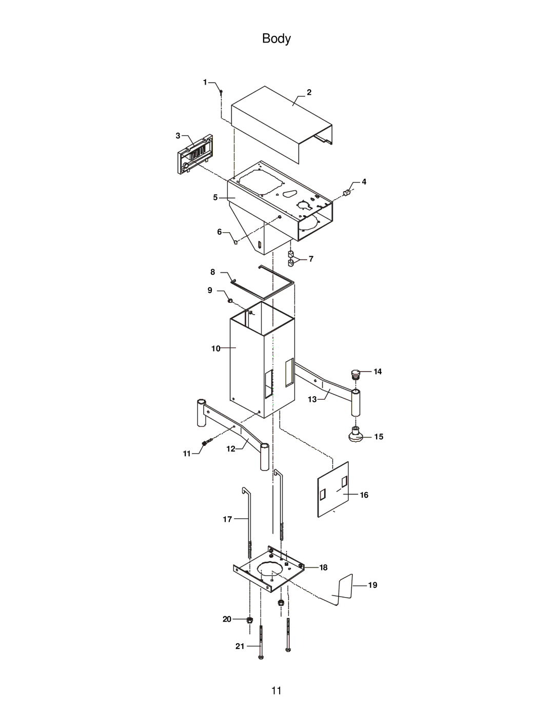 Varimixer J, F manual Body 