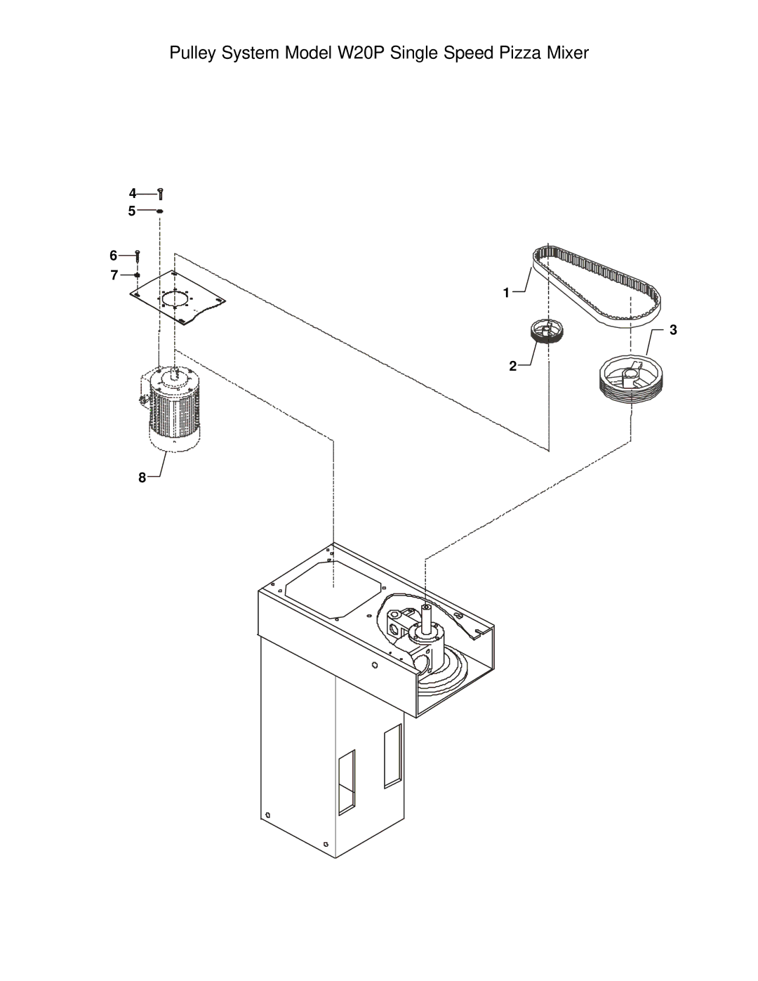 Varimixer J, F manual Pulley System Model W20P Single Speed Pizza Mixer 