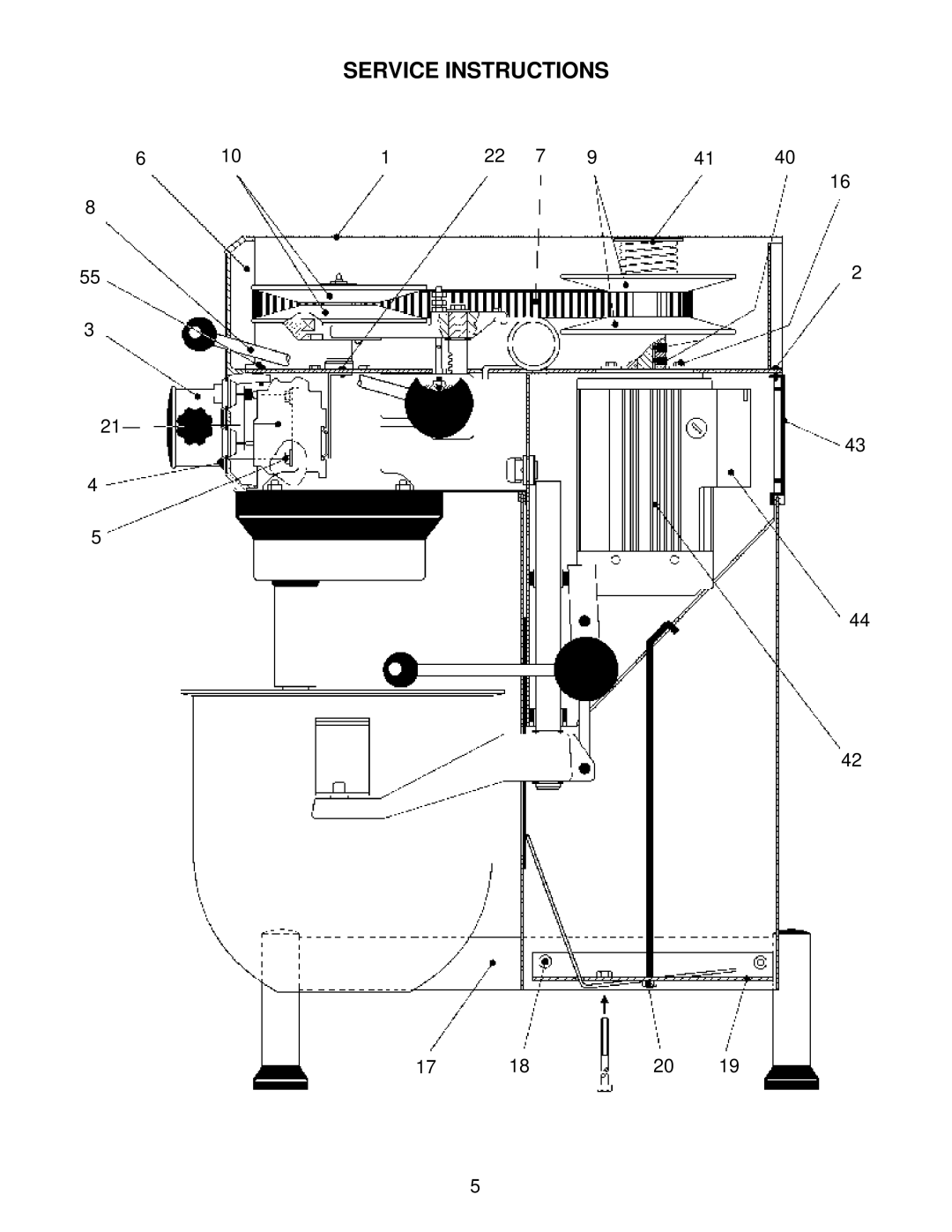 Varimixer J, F manual Service Instructions 