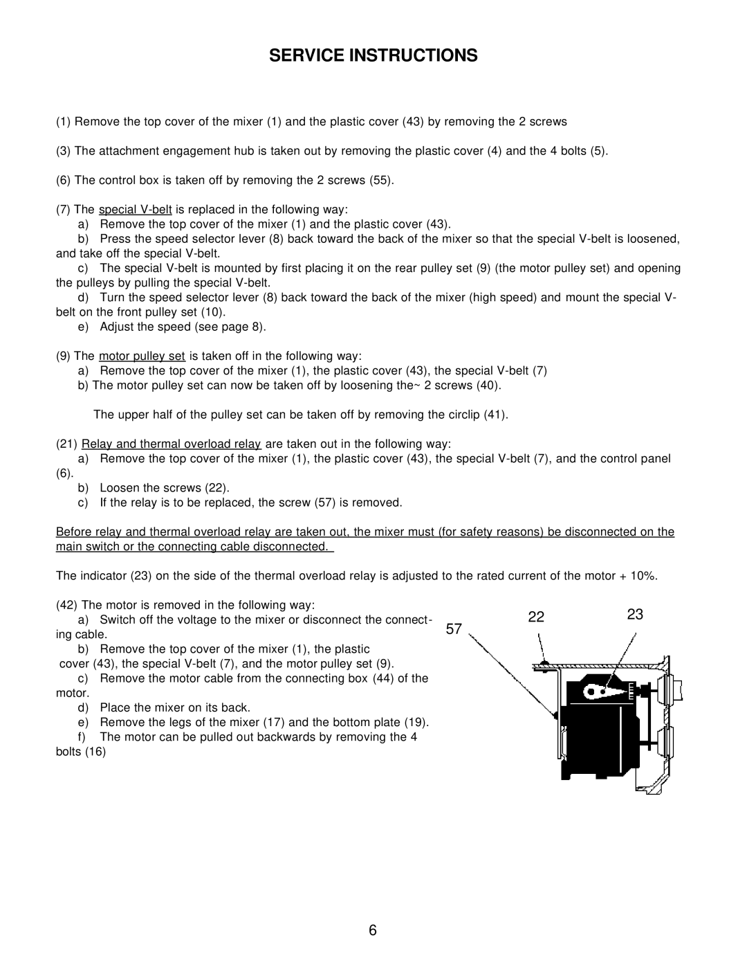 Varimixer F, J manual Service Instructions 