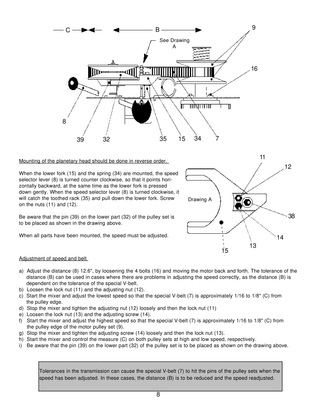 Varimixer W20 F, W20 A, W20 J operation manual 