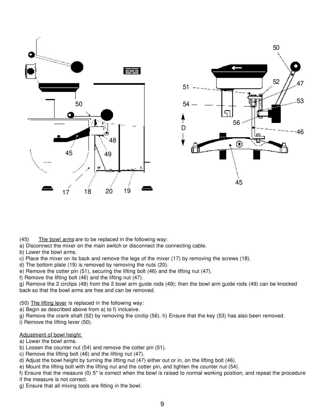 Varimixer W20 A, W20 J, W20 F operation manual 17 18 20 