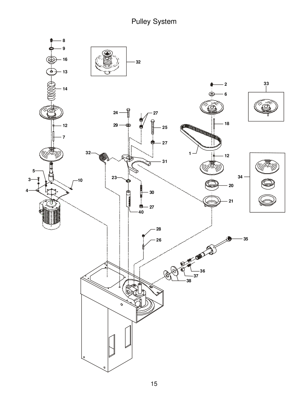 Varimixer W20 A, W20 J, W20 F operation manual Pulley System, 1229 