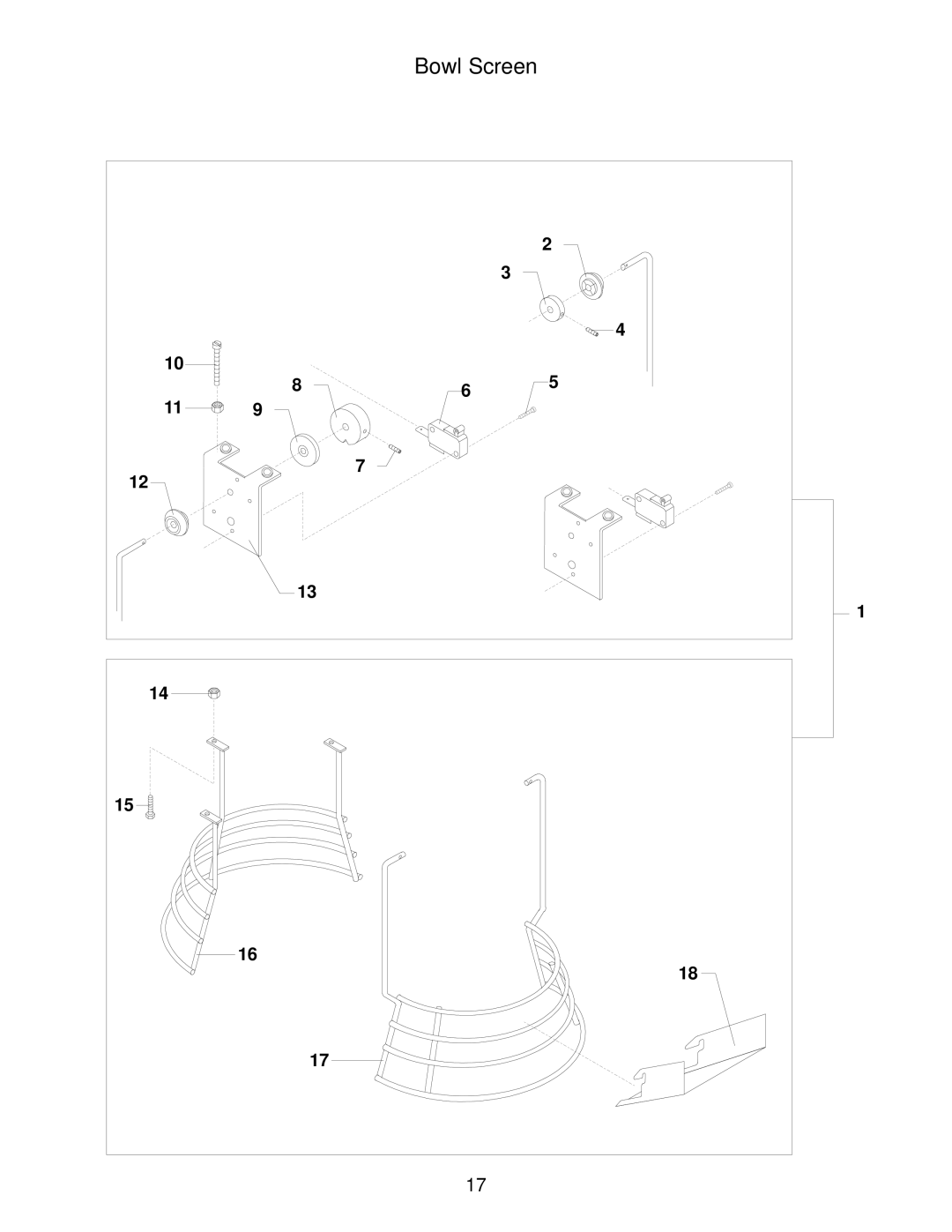 Varimixer W20A, W20F, W20J manual Bowl Screen 