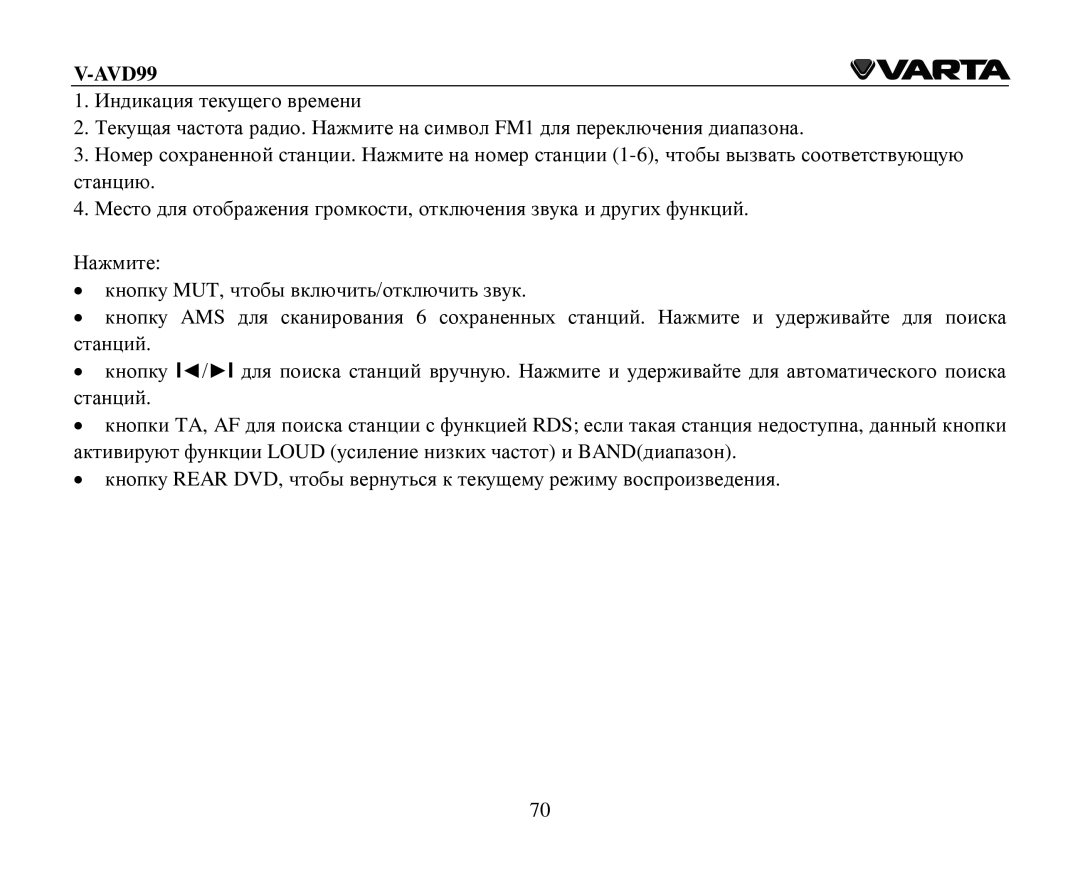 Varta V-AVD99 instruction manual Mut 