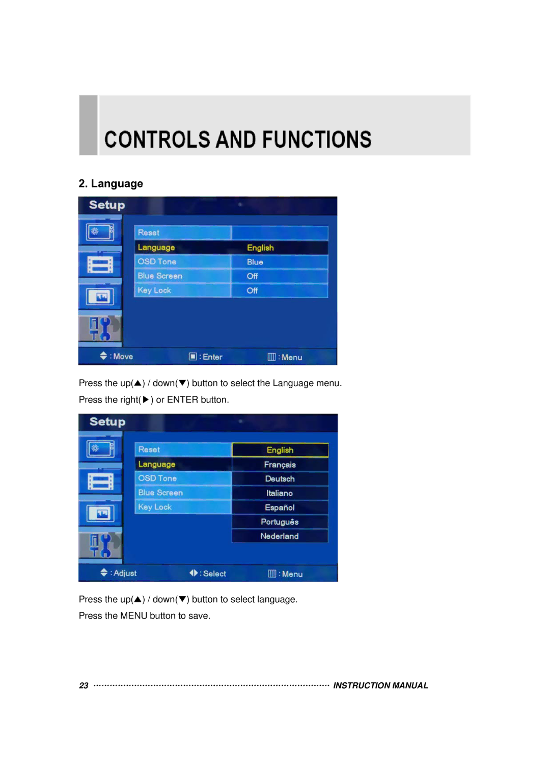 Vax 17RTC manual Language 