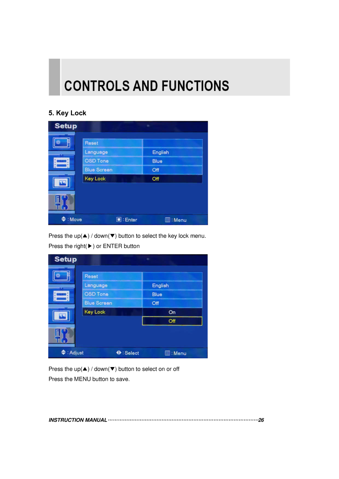 Vax 17RTC manual Key Lock 