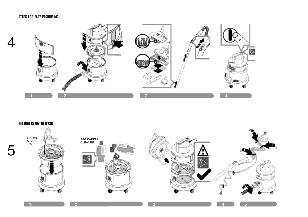 Vax 6135 manual Steps for Easy Vacuuming Getting Ready to Wash 