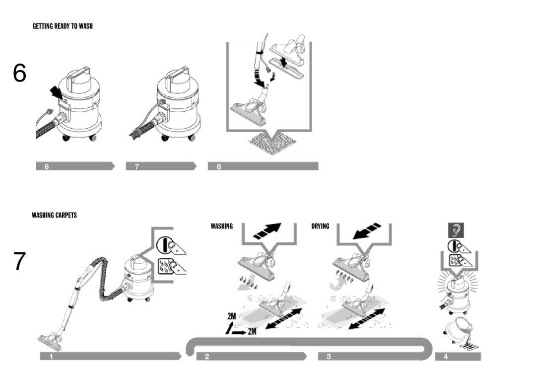 Vax 6135 manual Getting Ready to Wash Washing Carpets 