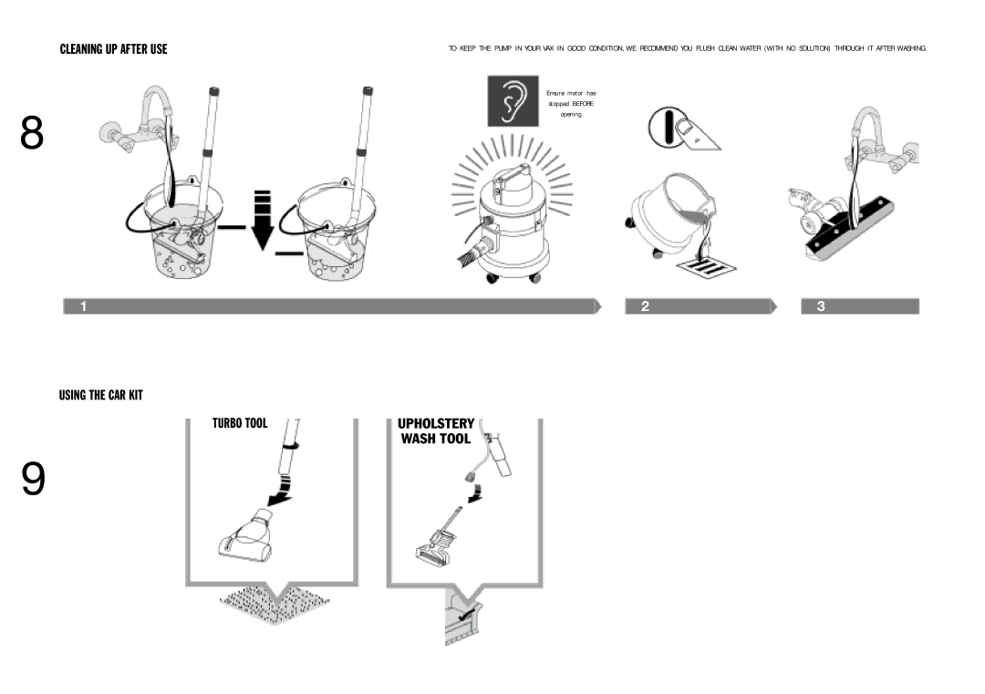 Vax 6135 manual Using the CAR KIT Turbo Tool 