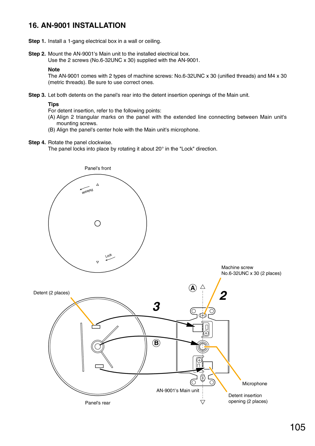 Vax M-9000 operating instructions 105, AN-9001 Installation, Tips 