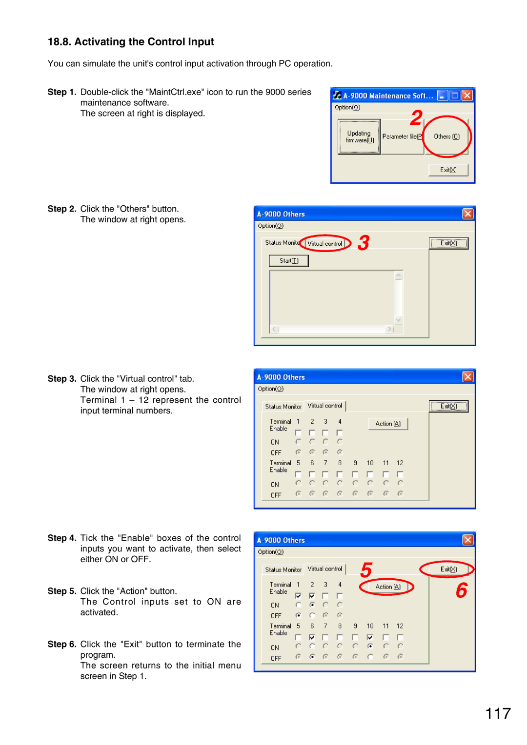 Vax M-9000 operating instructions 117, Activating the Control Input, Step 