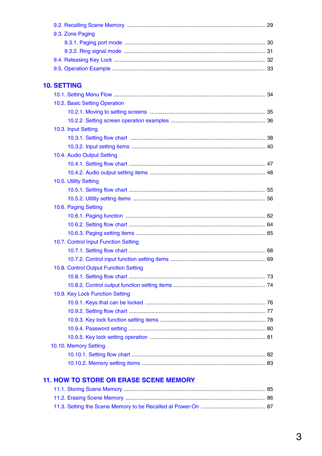 Vax M-9000 operating instructions Setting 