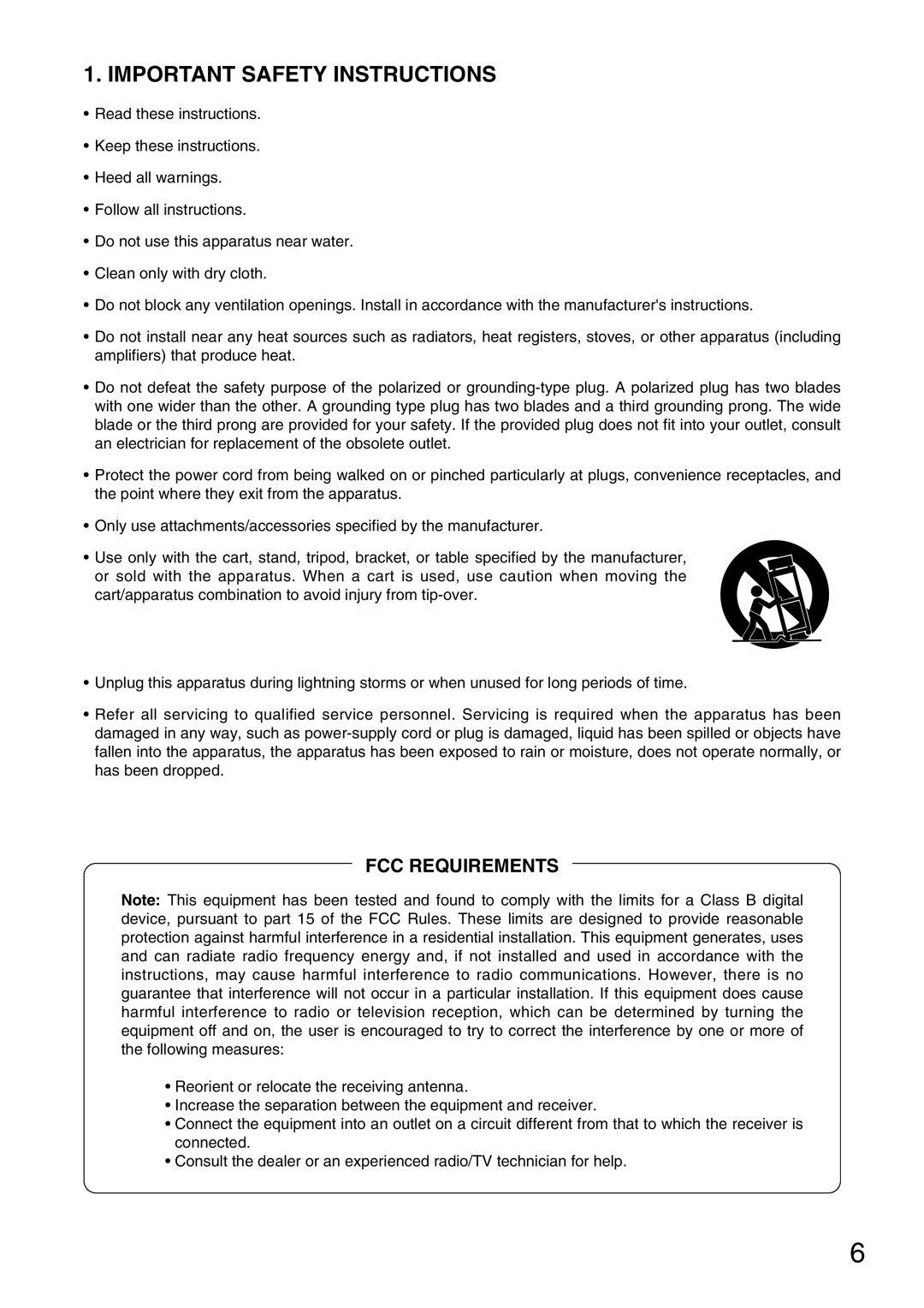 Vax M-9000 operating instructions Important Safety Instructions, FCC Requirements 