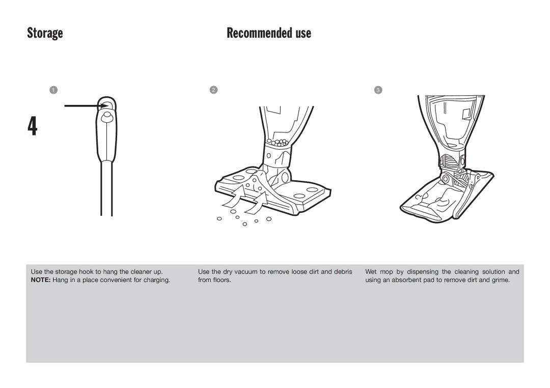 Vax V-037 manual Storage, Recommended use 