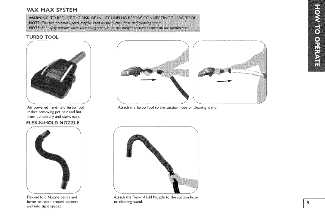 Vax X5 owner manual Turbo Tool 